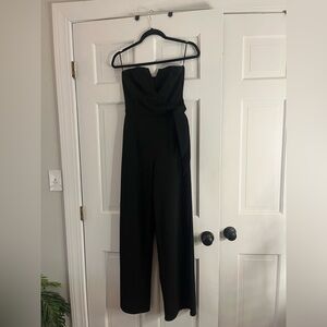 Black strapless jumpsuit